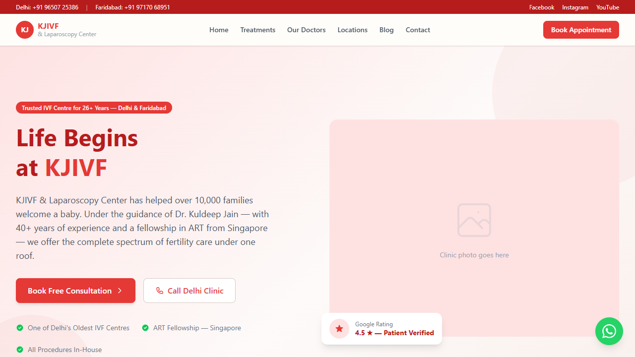 KJIVF and Laparoscopy Center WordPress preview